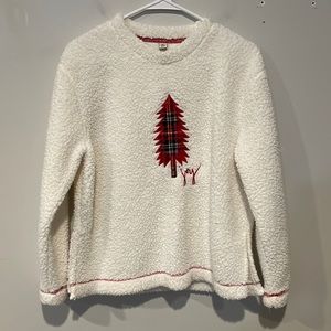 (Mix and Match 3/$18) ED Christmas Tree Sherpa Long Sleeve Pullover in Sz Small